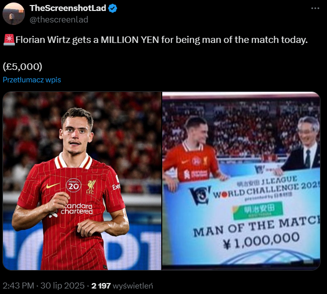 Taką NAGRODĘ PIENIĘŻNĄ dostał Florian Wirtz za tytuł MVP!